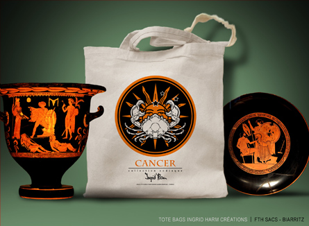 Sac Tote Bags zodiaque Ingrid Harm Biarritz
